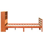 vidaXL Pat cu bibliotecă fără saltea maro ceruit 140x190 cm lemn masiv
