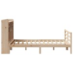 vidaXL Pat cu bibliotecă fără saltea, 135x190 cm, lemn masiv de pin vidaXL Pat cu bibliotecă fără saltea, 135x190 cm, lemn masiv de pin