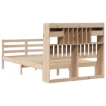 vidaXL Pat cu bibliotecă fără saltea, 135x190 cm, lemn masiv de pin vidaXL Pat cu bibliotecă fără saltea, 135x190 cm, lemn masiv de pin