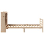 vidaXL Pat cu bibliotecă fără saltea, 90x200 cm, lemn masiv pin vidaXL Pat cu bibliotecă fără saltea, 90x200 cm, lemn masiv pin