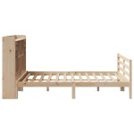 vidaXL Pat cu bibliotecă fără saltea, 150x200 cm, lemn masiv de pin
