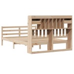 vidaXL Pat cu bibliotecă fără saltea, 160x200 cm, lemn masiv de pin