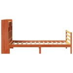 vidaXL Pat cu bibliotecă fără saltea, maro, 100x200 cm, lemn masiv pin vidaXL Pat cu bibliotecă fără saltea, maro, 100x200 cm, lemn masiv pin