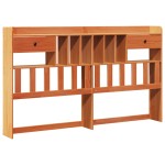vidaXL Pat cu bibliotecă fără saltea maro 200x200 cm lemn masiv de pin