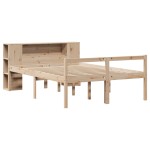 vidaXL Pat cu bibliotecă fără saltea, 120x190 cm, lemn masiv de pin