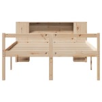 vidaXL Pat cu bibliotecă fără saltea, 120x190 cm, lemn masiv de pin