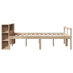 vidaXL Pat cu bibliotecă fără saltea, 120x190 cm, lemn masiv de pin