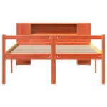 vidaXL Pat cu bibliotecă fără saltea maro ceruit 150x200 cm lemn masiv