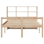 vidaXL Pat cu bibliotecă fără saltea, 140x190 cm, lemn masiv de pin vidaXL Pat cu bibliotecă fără saltea, 140x190 cm, lemn masiv de pin