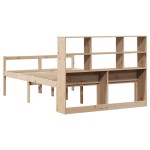 vidaXL Pat cu bibliotecă fără saltea, 140x190 cm, lemn masiv de pin vidaXL Pat cu bibliotecă fără saltea, 140x190 cm, lemn masiv de pin