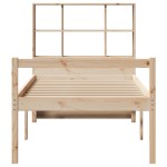 vidaXL Pat cu bibliotecă fără saltea, 100x200 cm, lemn masiv pin