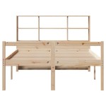 vidaXL Pat cu bibliotecă fără saltea, 140x200 cm, lemn masiv de pin vidaXL Pat cu bibliotecă fără saltea, 140x200 cm, lemn masiv de pin