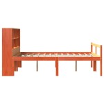 vidaXL Pat cu bibliotecă fără saltea maro ceruit 150x200 cm lemn masiv