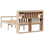 vidaXL Pat cu bibliotecă fără saltea, 140x190 cm, lemn masiv de pin vidaXL Pat cu bibliotecă fără saltea, 140x190 cm, lemn masiv de pin