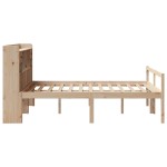 vidaXL Pat cu bibliotecă fără saltea, 140x200 cm, lemn masiv de pin
