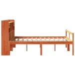 vidaXL Pat cu bibliotecă fără saltea maro 150x200 cm lemn masiv de pin