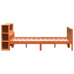vidaXL Pat cu bibliotecă fără saltea maro ceruit 150x200 cm lemn masiv