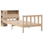 vidaXL Pat cu bibliotecă fără saltea, 90x190 cm, lemn masiv de pin vidaXL Pat cu bibliotecă fără saltea, 90x190 cm, lemn masiv de pin