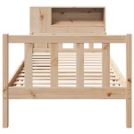 vidaXL Pat cu bibliotecă fără saltea, 90x190 cm, lemn masiv de pin vidaXL Pat cu bibliotecă fără saltea, 90x190 cm, lemn masiv de pin
