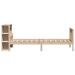 vidaXL Pat cu bibliotecă fără saltea, 90x190 cm, lemn masiv de pin vidaXL Pat cu bibliotecă fără saltea, 90x190 cm, lemn masiv de pin