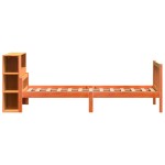 vidaXL Pat cu bibliotecă fără saltea maro ceruit 75x190 cm lemn masiv