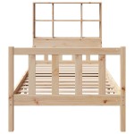 vidaXL Pat cu bibliotecă fără saltea, 90x190 cm, lemn masiv de pin vidaXL Pat cu bibliotecă fără saltea, 90x190 cm, lemn masiv de pin