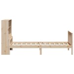 vidaXL Pat cu bibliotecă fără saltea, 90x190 cm, lemn masiv de pin vidaXL Pat cu bibliotecă fără saltea, 90x190 cm, lemn masiv de pin