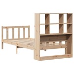 vidaXL Pat cu bibliotecă fără saltea, 90x190 cm, lemn masiv de pin vidaXL Pat cu bibliotecă fără saltea, 90x190 cm, lemn masiv de pin