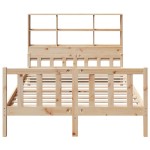 vidaXL Pat cu bibliotecă fără saltea, 120x190 cm, lemn masiv de pin vidaXL Pat cu bibliotecă fără saltea, 120x190 cm, lemn masiv de pin