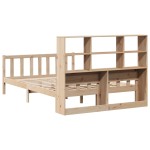 vidaXL Pat cu bibliotecă fără saltea, 120x190 cm, lemn masiv de pin vidaXL Pat cu bibliotecă fără saltea, 120x190 cm, lemn masiv de pin