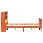 vidaXL Pat cu bibliotecă fără saltea maro ceruit 160x200 cm lemn masiv
