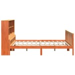 vidaXL Pat cu bibliotecă fără saltea maro ceruit 180x200 cm lemn masiv