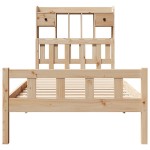vidaXL Pat cu bibliotecă fără saltea, 90x190 cm, lemn masiv de pin vidaXL Pat cu bibliotecă fără saltea, 90x190 cm, lemn masiv de pin
