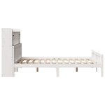 vidaXL Pat cu bibliotecă fără saltea, alb, 150x200 cm, lemn masiv pin vidaXL Pat cu bibliotecă fără saltea, alb, 150x200 cm, lemn masiv pin