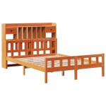 vidaXL Pat cu bibliotecă fără saltea maro 160x200 cm lemn masiv de pin vidaXL Pat cu bibliotecă fără saltea maro 160x200 cm lemn masiv de pin