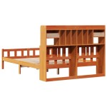 vidaXL Pat cu bibliotecă fără saltea maro 160x200 cm lemn masiv de pin vidaXL Pat cu bibliotecă fără saltea maro 160x200 cm lemn masiv de pin