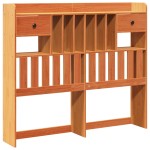 vidaXL Pat cu bibliotecă fără saltea maro 160x200 cm lemn masiv de pin vidaXL Pat cu bibliotecă fără saltea maro 160x200 cm lemn masiv de pin