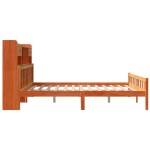 vidaXL Pat cu bibliotecă fără saltea maro 180x200 cm lemn masiv de pin