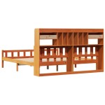 vidaXL Pat cu bibliotecă fără saltea maro 180x200 cm lemn masiv de pin