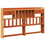 vidaXL Pat cu bibliotecă fără saltea maro 180x200 cm lemn masiv de pin