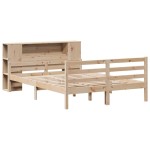vidaXL Pat cu bibliotecă fără saltea, 150x200 cm, lemn masiv de pin