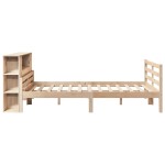 vidaXL Pat cu bibliotecă fără saltea, 150x200 cm, lemn masiv de pin