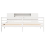 vidaXL Pat cu bibliotecă fără saltea, 180x200 cm, lemn masiv de pin