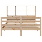 vidaXL Pat cu bibliotecă fără saltea, 120x190 cm, lemn masiv de pin vidaXL Pat cu bibliotecă fără saltea, 120x190 cm, lemn masiv de pin