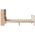 vidaXL Pat cu bibliotecă fără saltea, 90x200 cm, lemn masiv pin vidaXL Pat cu bibliotecă fără saltea, 90x200 cm, lemn masiv pin