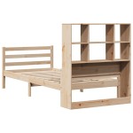 vidaXL Pat cu bibliotecă fără saltea, 90x200 cm, lemn masiv pin vidaXL Pat cu bibliotecă fără saltea, 90x200 cm, lemn masiv pin
