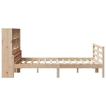 vidaXL Pat cu bibliotecă fără saltea, 150x200 cm, lemn masiv de pin