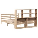vidaXL Pat cu bibliotecă fără saltea, 160x200 cm, lemn masiv de pin