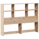 vidaXL Pat cu bibliotecă fără saltea, 160x200 cm, lemn masiv de pin