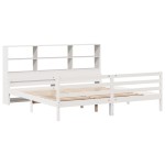 vidaXL Pat cu bibliotecă fără saltea, 180x200 cm, lemn masiv de pin